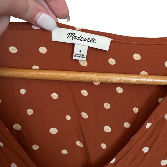 Madewell Tiered-Sleeve Peplum Top in Inkspot Dot - Picture 7 of 8